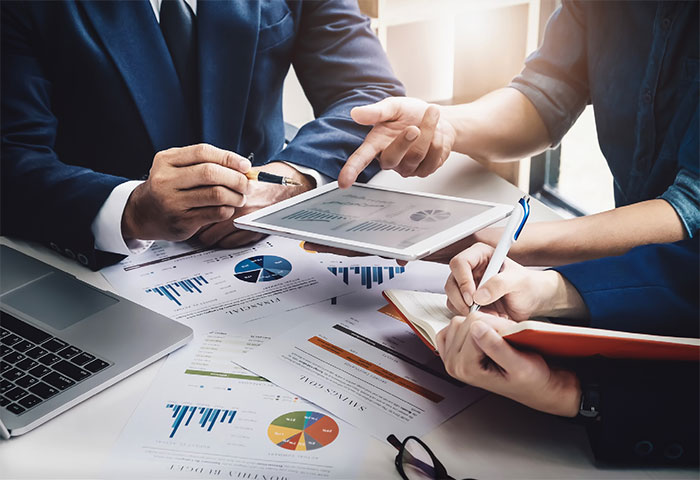 Discussing something on the tablet