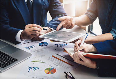 Discussing something on the tablet