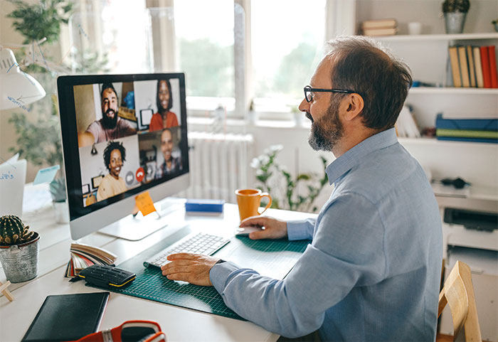 man on a video conference