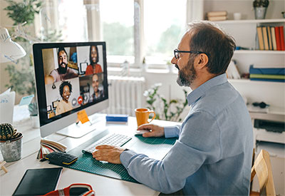 man on a video conference