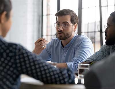 Man sitting in a chair.
